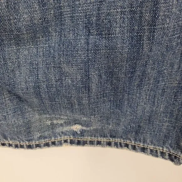 Vintage‎ High Waisted Sea Bead Embroidered Jeans 36 Blue Denim Rainbow Pockets